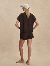 Ritchie Short Sleeve Half-Zip Sweat, Coffee Bean