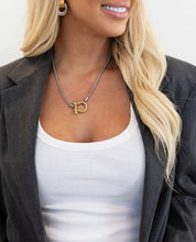 CHANSUTTPEARLS - LOCKET NECKLACE: SILVER NECKLACE WITH GOLD PENDANT