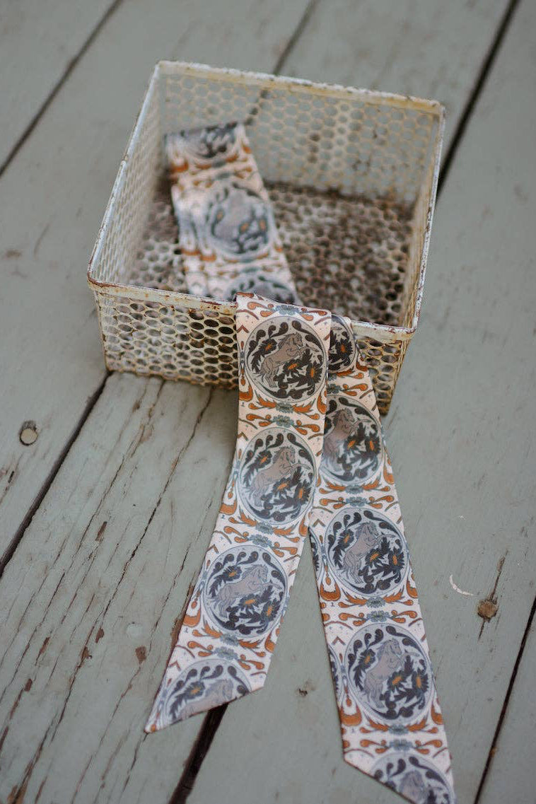 Bloomin' Bronc Western Cowgirl Silk Twilly