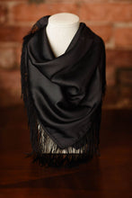 Black Tatum James Designs Solid Fringe Scarf