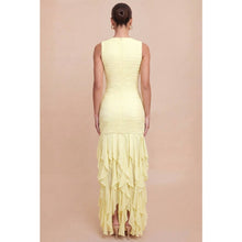 Luxxel - CROCHET RUFFLE HEM DRESS: TAUPE / S-M-L(2-2-2)