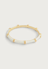 Anabel Aram Bamboo Hinged Bangle – enamel and gold finish