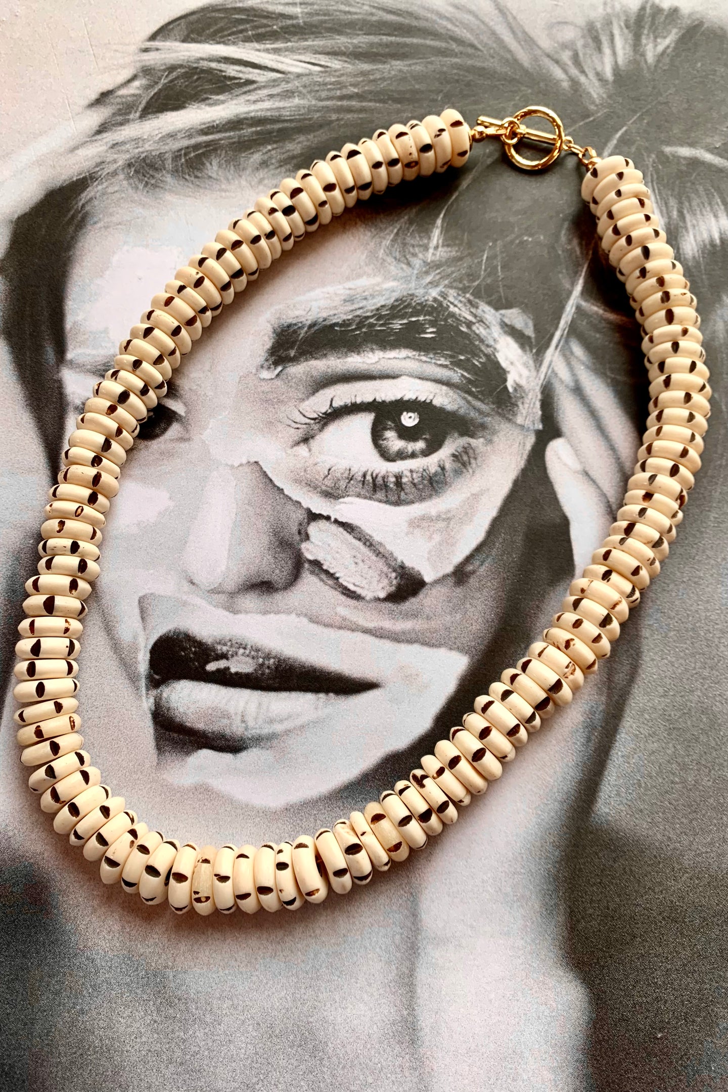 White Bone Mala Beaded Necklace
