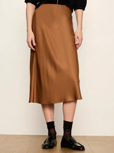 Brown Everyday Midi Skirt with a flowing silhouette