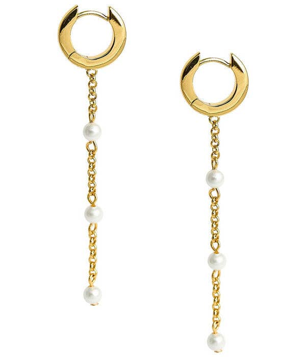 Lisi Lerch - Moonlit Drop Hoop Earring - 18k Gold Plated - Jess Fay Collection - WS