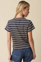 Olivaceous - Riley Multi Stripe Tee: Navy Cream Mocha / S