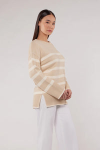 oatmeal stripe sweater matty m