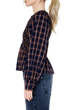 Larue Plaid Smocked Long Sleeve Top