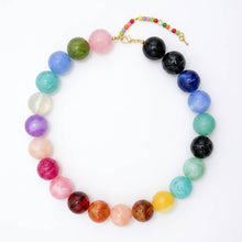 Lyonlee - Multicolor Oversized Beaded Statement Necklace: 4