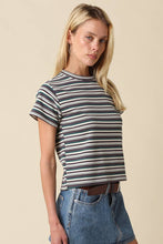 Olivaceous - Riley Multi Stripe Tee: Navy Cream Mocha / S