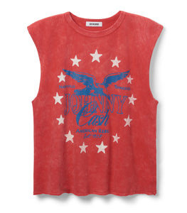 Johnny Cash American Rebel tank with faded rock aesthetic and relaxed fit