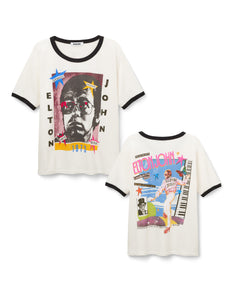 Elton John 1973 Pop Art Oversized Ringer Tee
