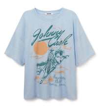 Light blue short sleeve tee featuring Johnny Cash and Nashville-inspired artwork