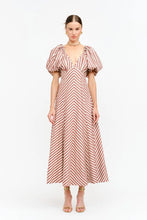 Model wearing the Misha Poplin Puff Sleeve Maxi from Sofie the Label