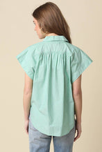 Olivaceous - Brielle Striped Flutter Sleeve Blouse: Brown / Contemporary / L