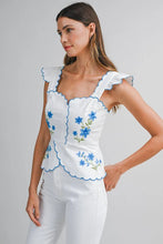 Annie Embroidered Peplum Top