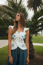 Annie Embroidered Peplum Top