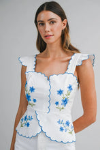 Annie Embroidered Peplum Top