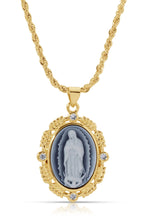 French Blue Cameo Mary Necklace