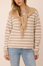 Beige-and-cream striped Wanda Pullover Sweater
