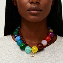 Lyonlee - Multicolor Oversized Beaded Statement Necklace: 6