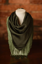 Olive green Tatum James Designs Solid Fringe Scarf