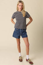 Olivaceous - Riley Multi Stripe Tee: Navy Cream Mocha / S
