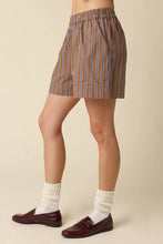 Olivaceous - Hunter Stripe Lounge Shorts: Navy Brown / Contemporary / S