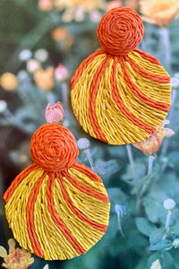 Raffia Leaf Earrings