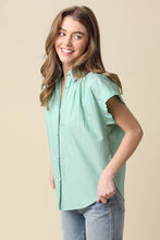 Olivaceous - Brielle Striped Flutter Sleeve Blouse: Brown / Contemporary / L