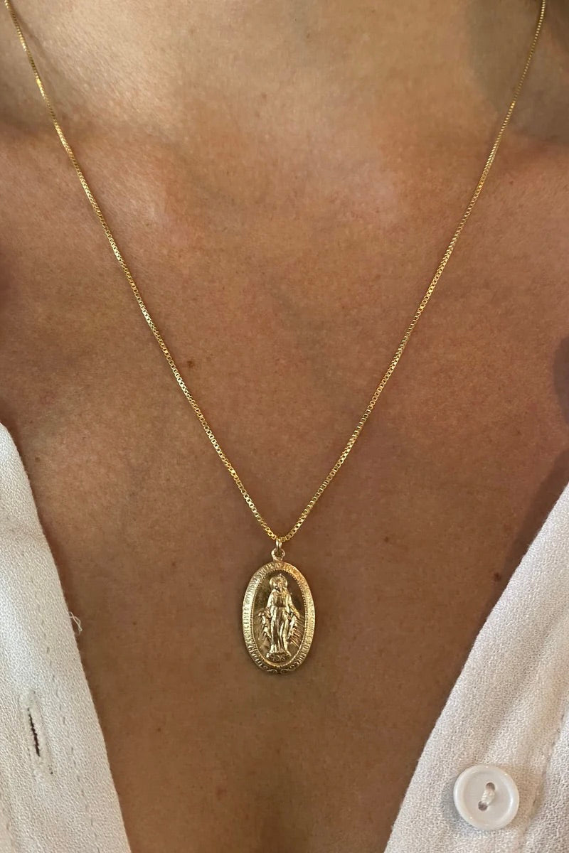 joy dravecky gold-filled mary pendant