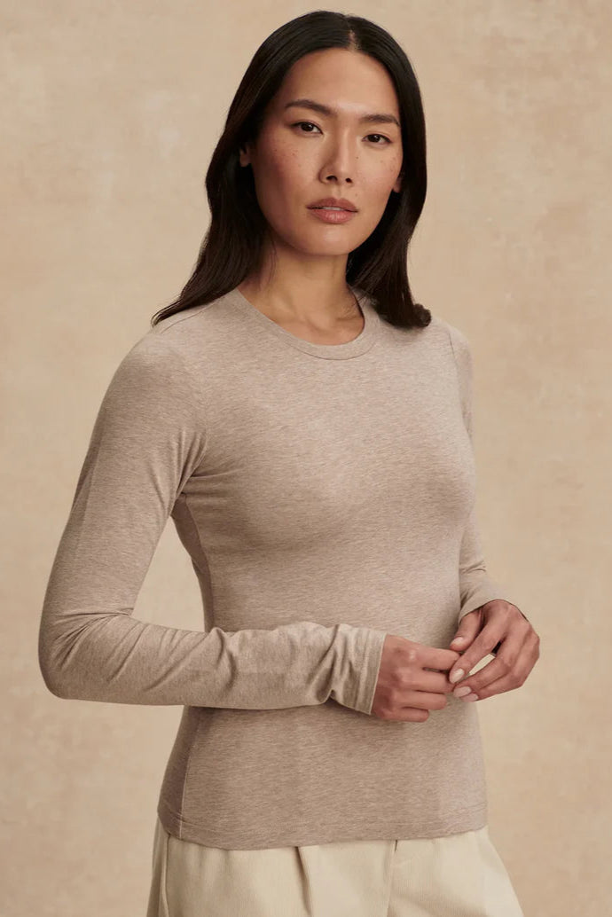 Model wearing the Edna Long Sleeve Fitted Tee from Varley