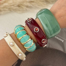 Lyonlee - Pearl Accent Resin Cuff Bracelet: 3