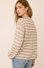 Beige-and-cream striped Wanda Pullover Sweater