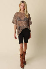Olivaceous - Rena Sequin Mesh Top: Brown / Contemporary / S