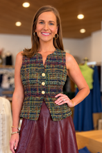 ALLISON New York Tweed Oliver Vest in BANDIT, model view