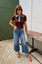 Lena Contrast Collar Crop Top