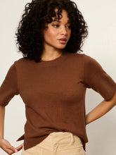 Brown Perfect Sweater Tee with short sleeves