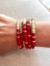 Red and Gold Magnesite Bracelet