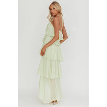 One and Only Collective - HALTER NECK RUFFLED MAXI DRESS / 64817D: SAGE / XS-S-M-L(1-3-2-1)