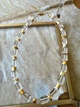 Quartz Barrel Bead and Gold Necklace 