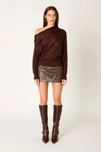 NIA Beatrice Sweater in Brown, full-length front model view
