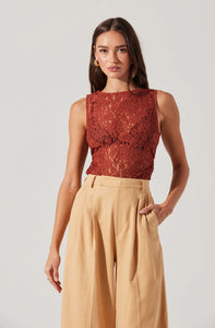 Kairi Lace High Neck Top by ASTR the Label Spice 