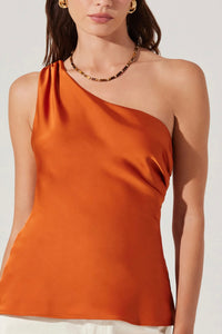 Francis Satin One Shoulder Top