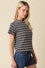 Olivaceous - Riley Multi Stripe Tee: Navy Cream Mocha / S
