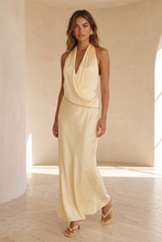 Butter yellow silky maxi dress
