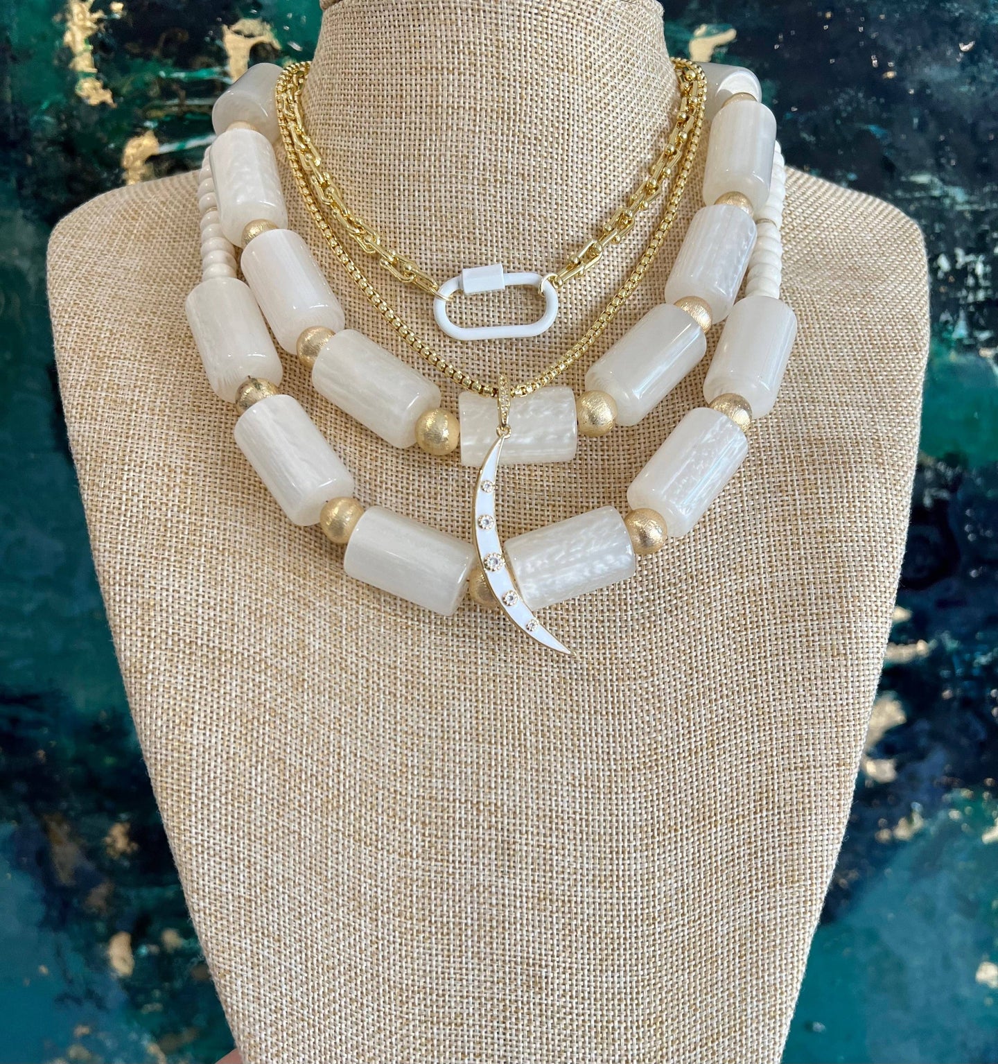 White Statement Necklace