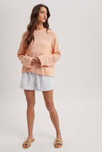 Wishlist Apparel - LIGHTWEIGHT ROLLED HEM SWEATER / WL25-12104: MELON / L