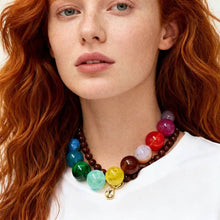 Lyonlee - Multicolor Oversized Beaded Statement Necklace: 6