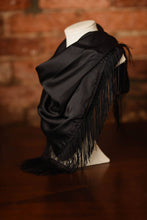 Black Tatum James Designs Solid Fringe Scarf